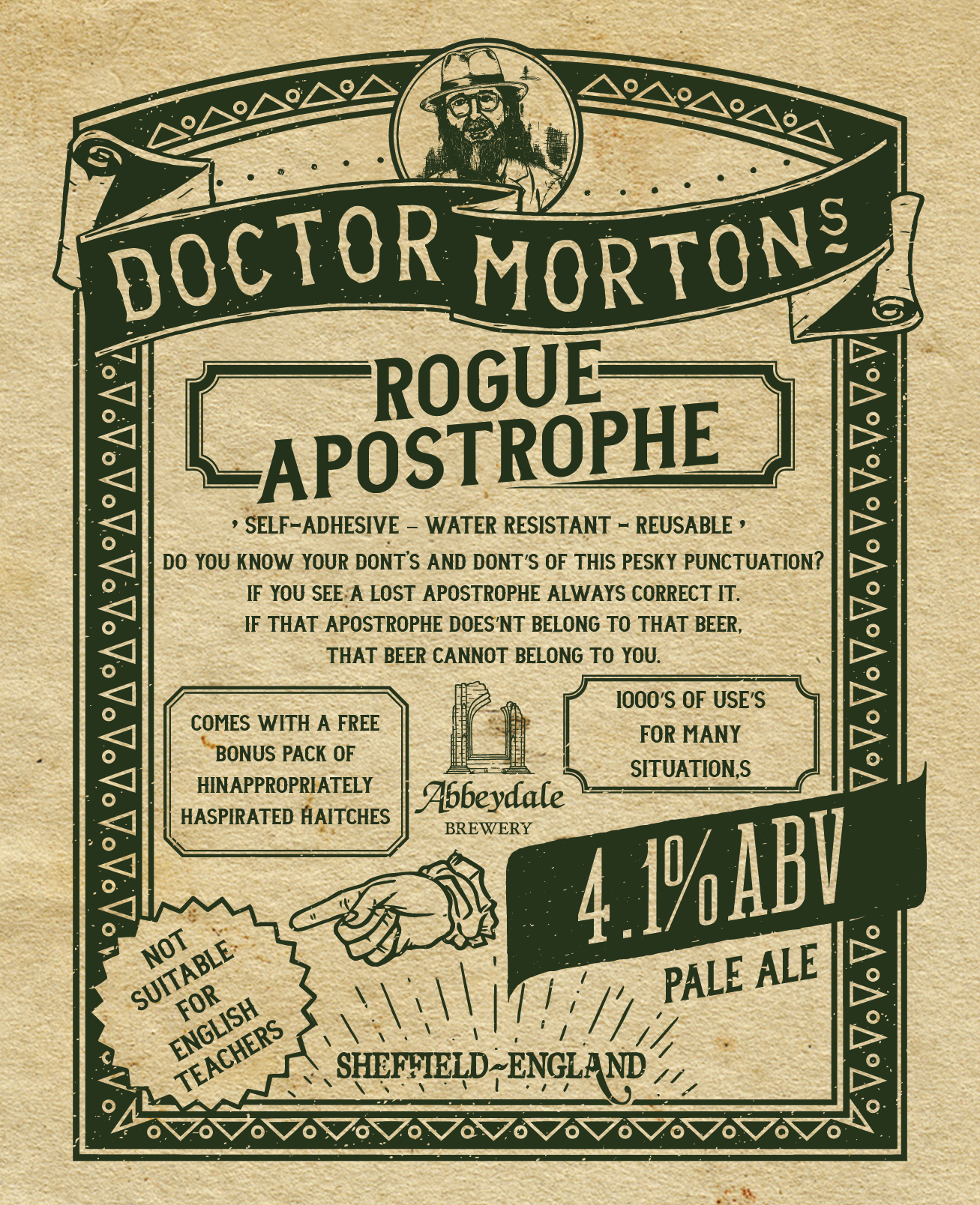 Dr Morton’s Rogue Apostrophe %